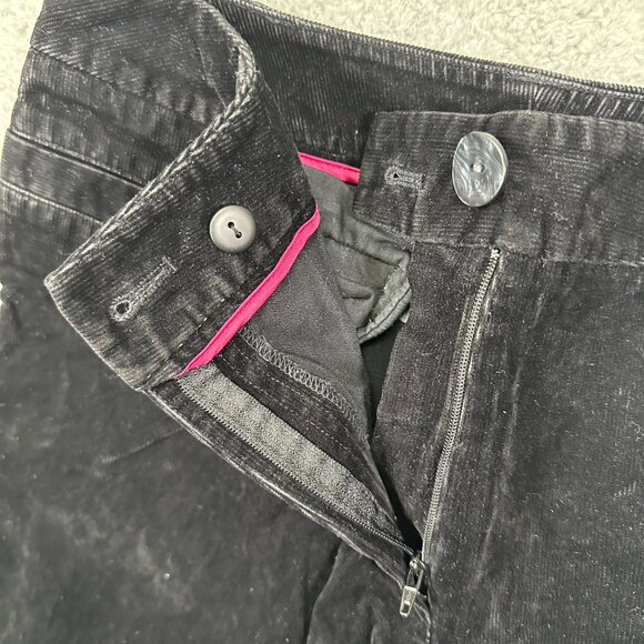 J. Jill Womens Corduroy Pants Size 10 Black Stretch Pockets Straight Leg - Picture 6 of 11
